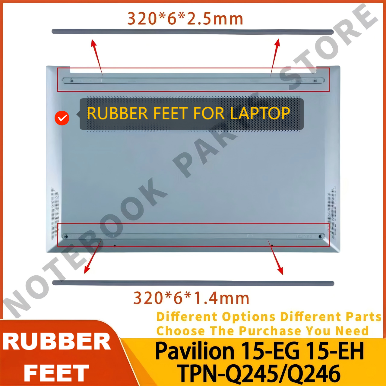 Hp Tablet Accessories - Rubber Feet for HP Pavilion 15-EG