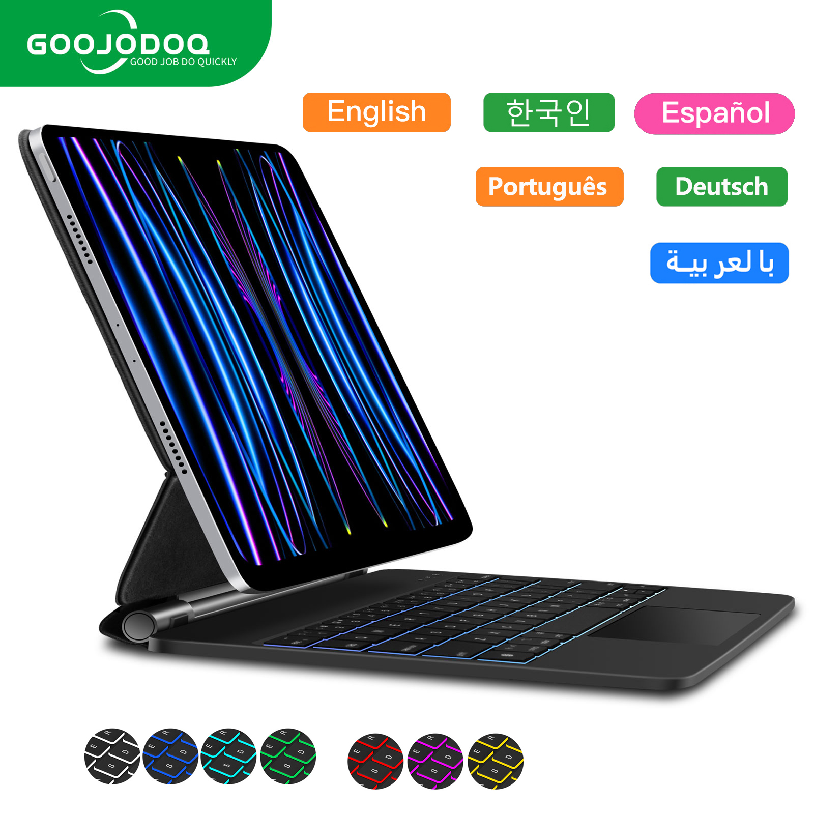 GOOJODOQ Backlight Magic Keybo - Ipad Cover Folio review and price